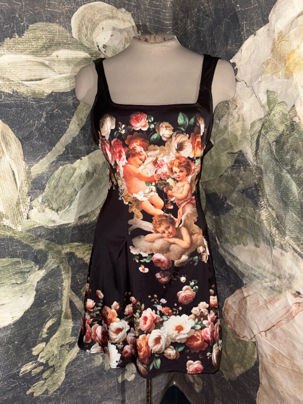 Urban Outfitters Bri Double Bow Cherub Satin Mini Dress